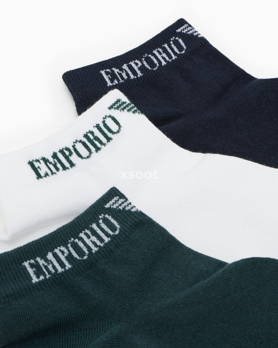 Buy Extended Logo Ankle Socks 3-Pack | Streetwear Style Cushioned Everyday Socks