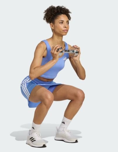 Buy Authentic Train Essentials 3-Stripes Workout Skort Online | Women's Performance Activewear Skirt with Built-In Shorts