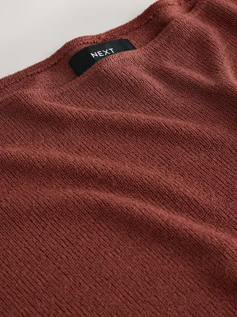 Buy Chocolate Brown Slouch Sheerknit Drape Top | Elegant Women's Lightweight Knit Blouse