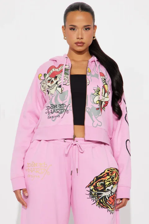 Buy Ed Hardy Tiger Roar Zip-Up Hoodie Online | Men's Lightweight Gym Performance Jacket