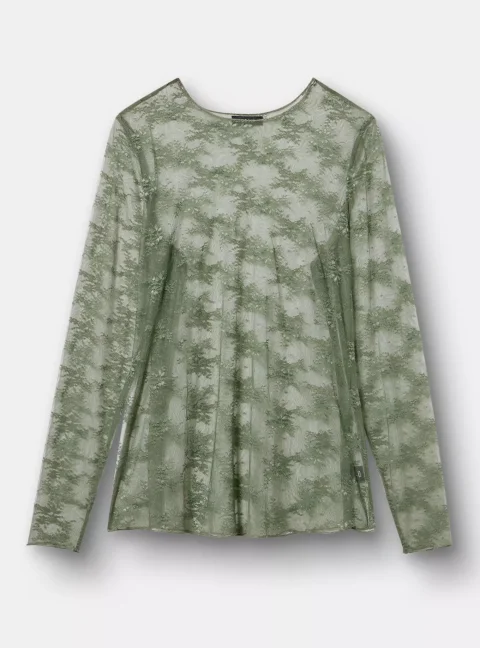 Buy Torrid Sheer Lace Long Sleeve Crew Top Plus Size