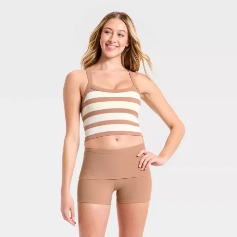 Buy JoyLab Seamless Cropped Support Tank | Women's Seamless Activewear Tank Top for Yoga Gym and Everyday Comfort