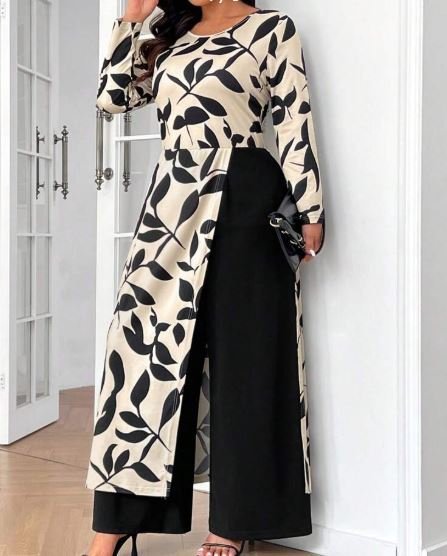 Buy SHEIN Plus Size Elegant 2-in-1 Jumpsuit | Minimalist Wide Leg One Piece Outfit for Women