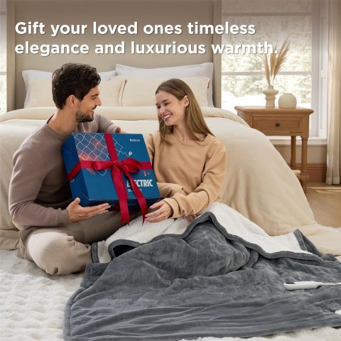 Buy Bedsure Heated Throw Blanket (50" x 60") | Fast Heating Electric Fleece Blanket for Cozy Warmth
