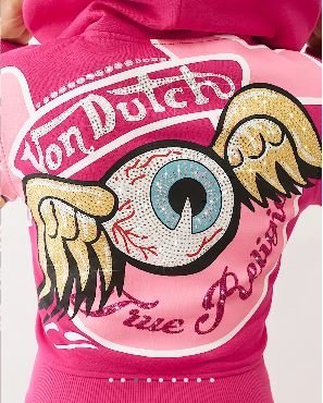 Buy True X Von Dutch Crystal Shrunken Zip Hoodie Online | Premium Y2K Lounge Zip-Up Hoodie