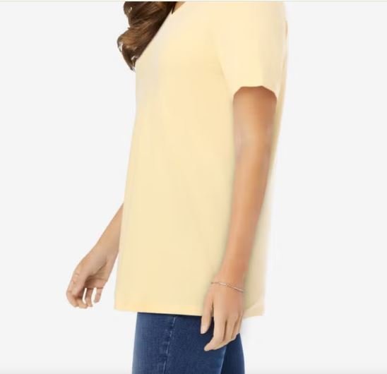 Buy Woman Within Plus Size V-Neck Tee | Everyday Cotton Tee
