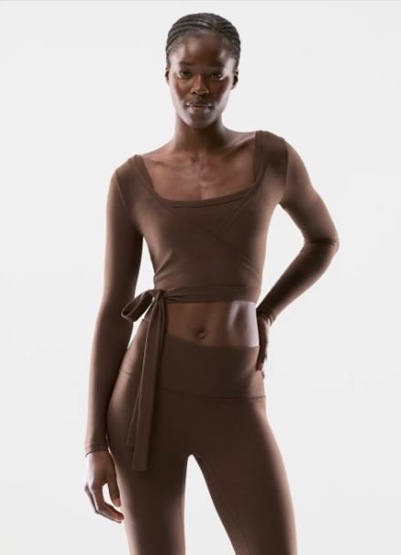 Buy Golden Butter Focal Wrap Blouse | Women's Long Sleeve Wrap Top for Elegant Everyday Style