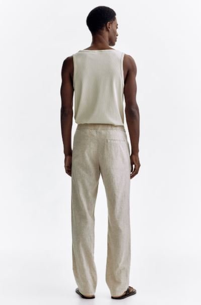 Buy H&M Regular-Fit Linen-Blend Pants | Men's Essential Breathable Casual Trousers for Everyday Comfort