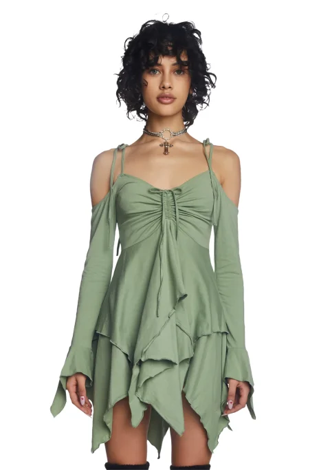 Buy Fairy Handkerchief-Hem Dress Online | Ethereal Boho Style Women's Flowy Midi Dress