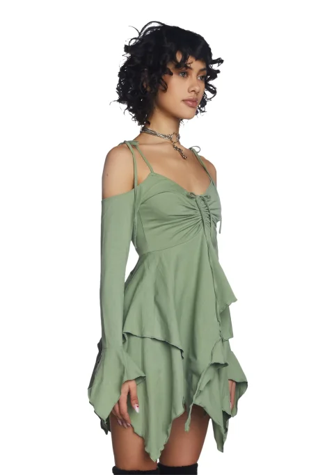 Buy Fairy Handkerchief-Hem Dress Online | Ethereal Boho Style Women's Flowy Midi Dress
