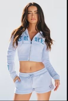 Buy Crystal Embroidered Shrunken Zip Hoodie Online | Premium Anxiety Relief Comfort Wear