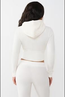 Buy Waffle Knit Contour Zip Up Hoodie Online | Premium Oversized Cozy Outfit