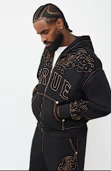 Buy True Religion Rodeo Big T Boxy Zip Hoodie Online | Men's Outdoor Fitness Layer