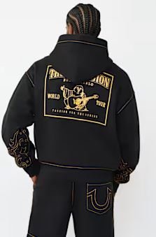 Buy True Religion Rodeo Big T Boxy Zip Hoodie Online | Men's Outdoor Fitness Layer