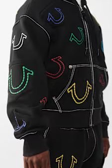 Buy True Religion Horseshoe Big T Boxy Zip Hoodie Online | Men's Winter Gym Jacket