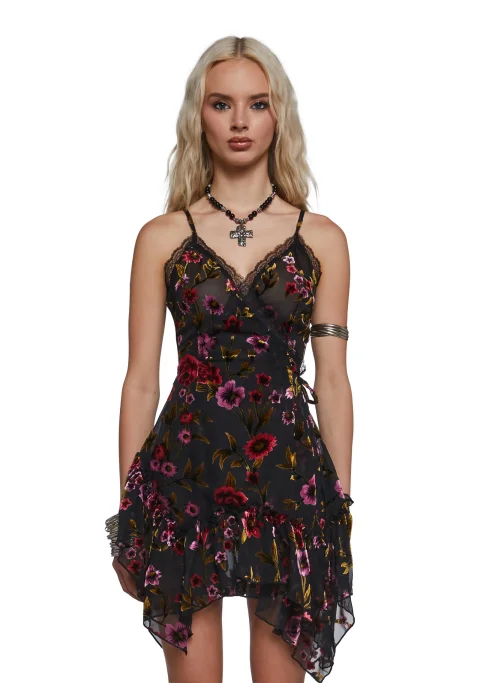 Buy Florence Velvet Wrap Mini Dress Online | Luxury Evening Party Dress for Women