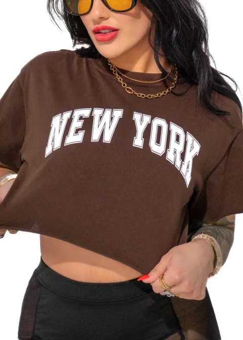 Buy Cropped New York Graphic Tee Online | Women's Trendy Streetwear Crop T-Shirt