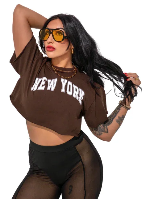 Buy Cropped New York Graphic Tee Online | Women's Trendy Streetwear Crop T-Shirt