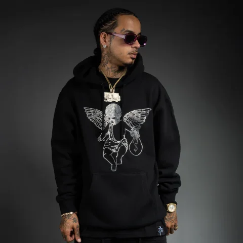 Buy Rhinestone Ski Mask Angel Hoodie Online | Heavyweight Streetwear Hoodie