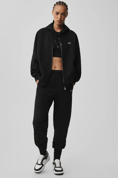 Buy Alo Yoga Accolade Full Zip Hoodie Online | Premium Heavyweight Zip-Up Hoodie