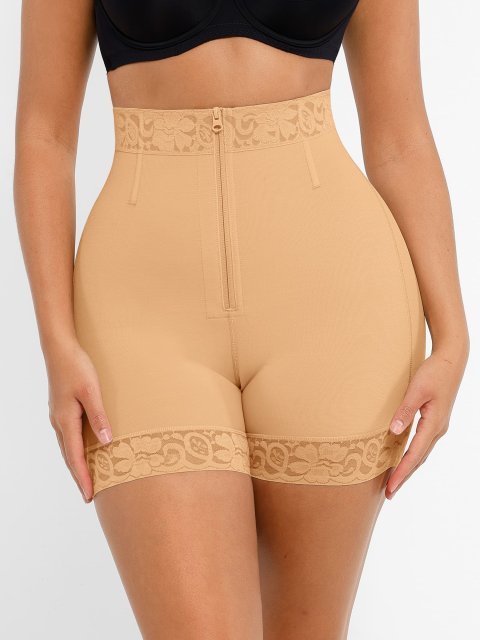 Buy Feelingirl Tummy Control Shaping Shorts Clasps Zipper Online