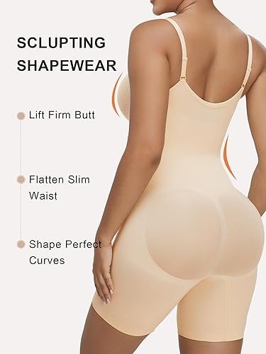 Buy SHAPERX Seamless Zip-Up Body Shaper Tummy Control Bodysuit Online