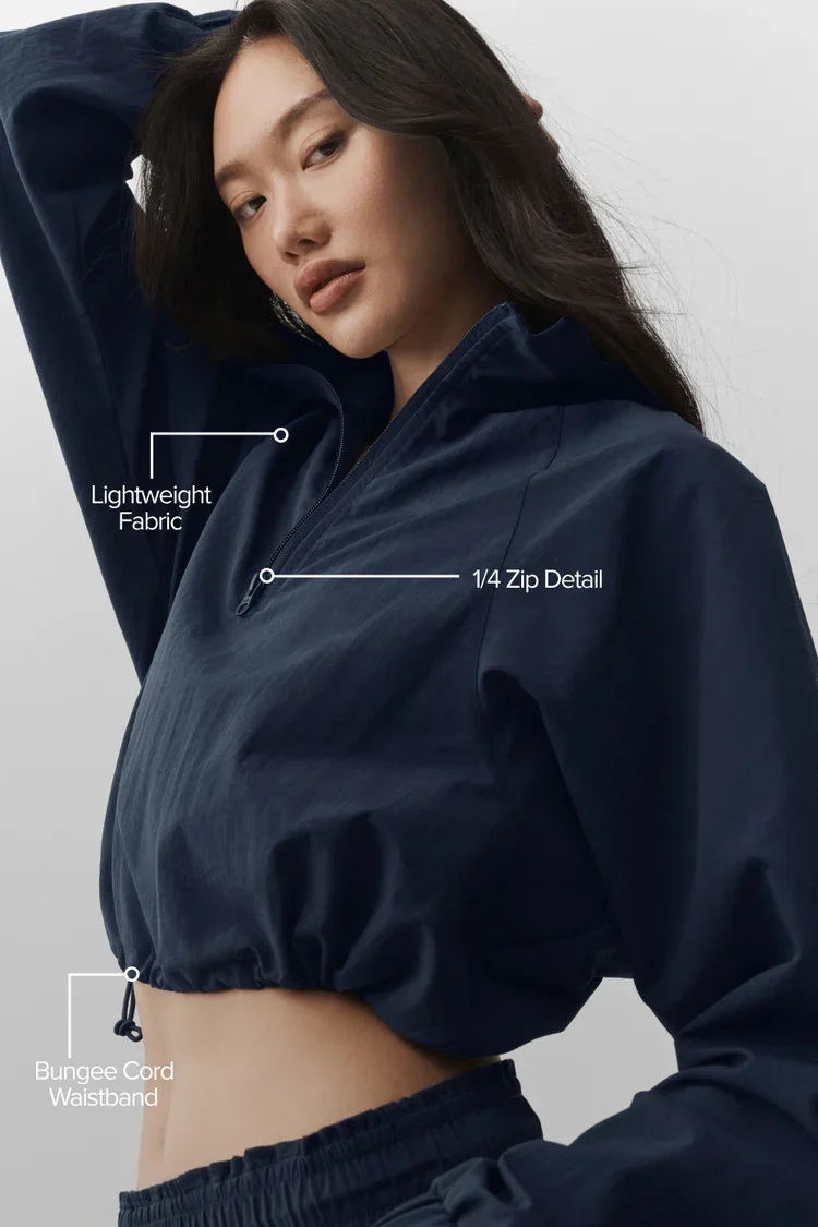 Buy Cropped 1/4 Zip Alumni Pullover | Modern Casual Layer