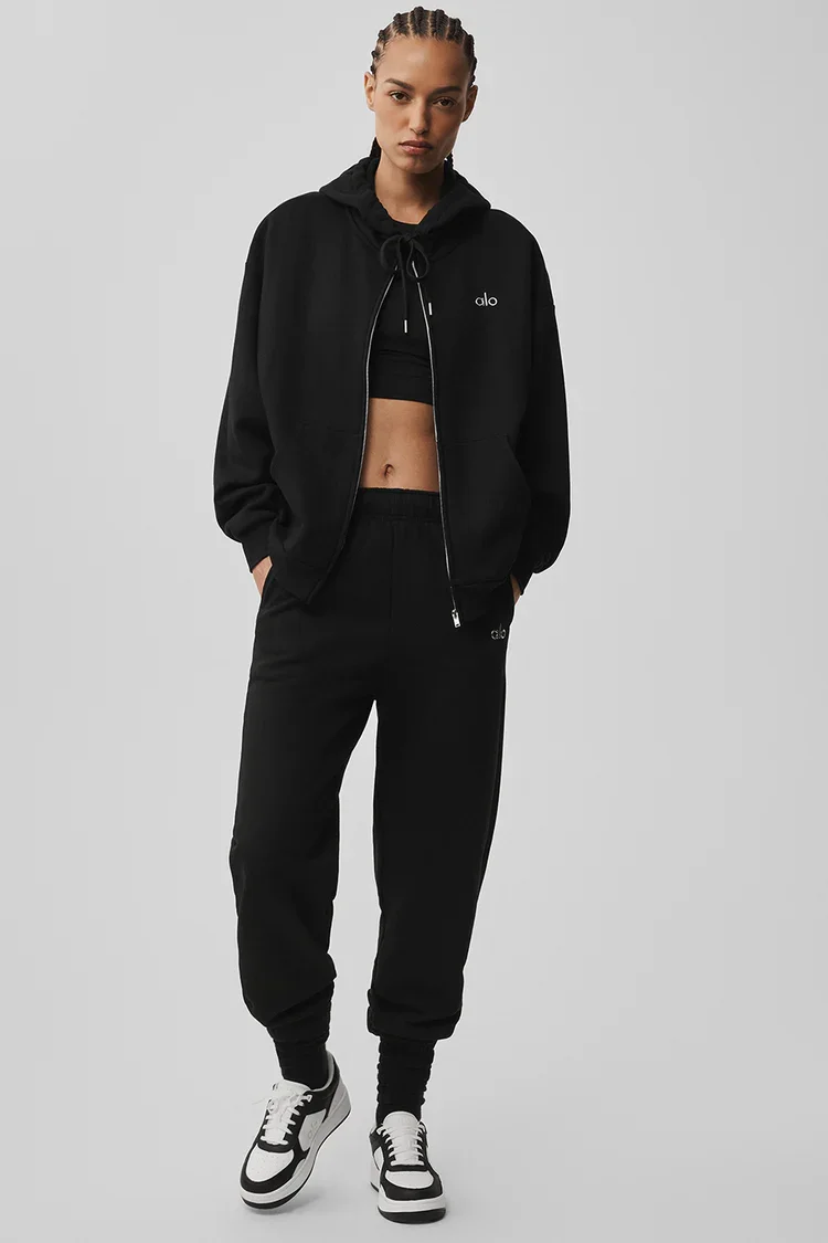Buy Alo Yoga Accolade Full Zip Hoodie Online | Premium Heavyweight Zip-Up Hoodie