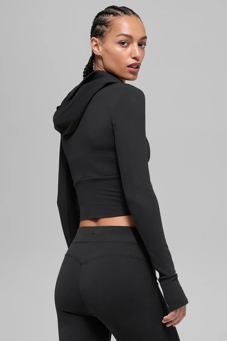 Buy Alo Yoga Sway Full Zip Hoodie Online | Lightweight Performance Lounge Hoodie