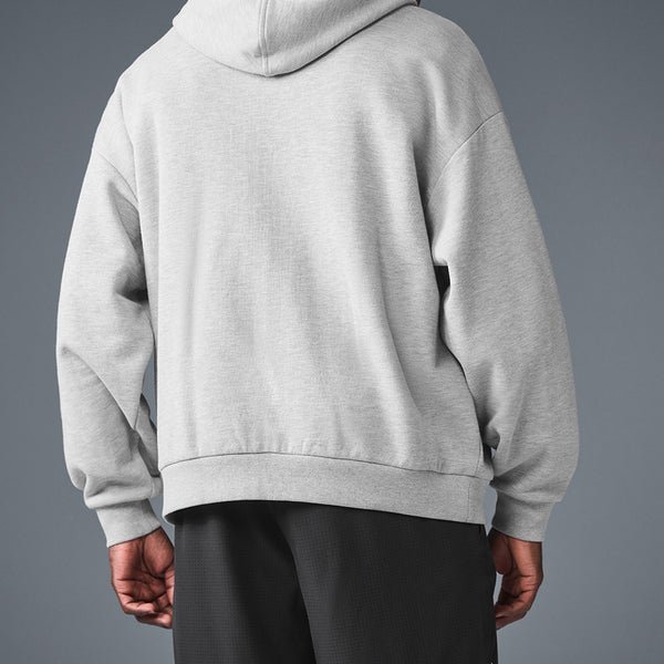 Buy Accolade Full Zip Hoodie Athletic Heather Grey Online | Premium Alo Yoga Full Zip Hoodie