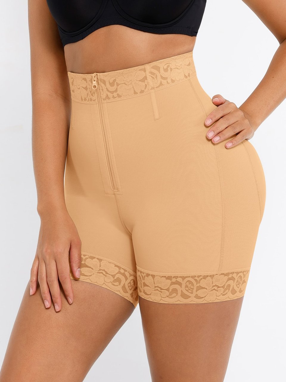 Buy Feelingirl Tummy Control Shaping Shorts Clasps Zipper Online