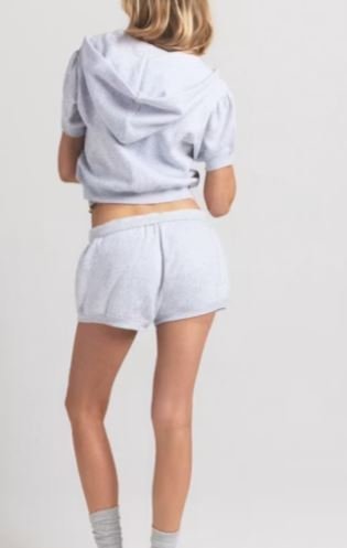 Buy Bubble Sleeve Cropped Zip Up Hoodie Online | Women's Oversized Cropped Hoodie with Puff Sleeves & Full Zip