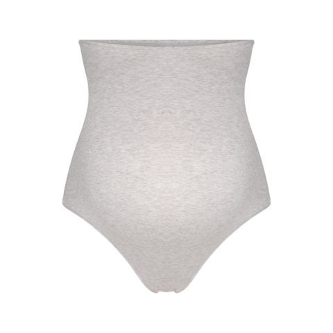 Buy Cotton Jersey Maternity High-Waisted Thong Light Heather Grey Online | Soft Pregnancy & Postpartum Comfort Thong