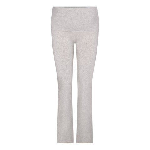 Buy Cotton Jersey Maternity Foldover Pants Light Heather Grey Online | Soft Pregnancy & Postpartum Lounge Pants