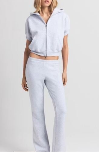 Buy Bubble Sleeve Cropped Zip Up Hoodie Online | Women's Oversized Cropped Hoodie with Puff Sleeves & Full Zip