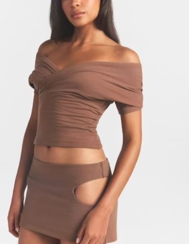 Buy Cotton Jersey Cut-Out Mini Skirt Jasper Online | Soft Casual Women's Cut-Out Mini Skirt