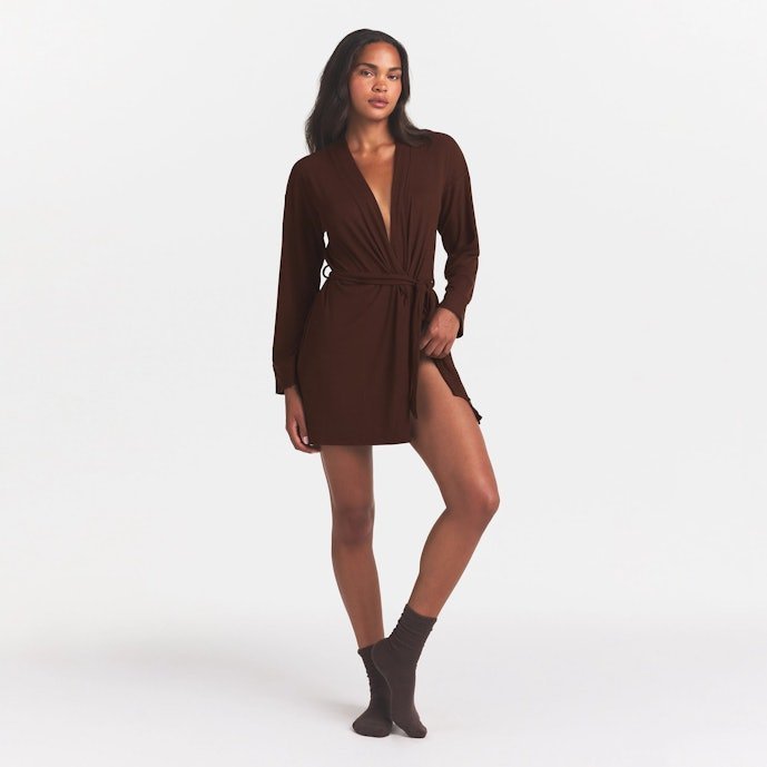 Buy Soft Lounge Robe Cocoa Online | Ultra-Soft Women's Cozy Lounge & Sleep Robe
