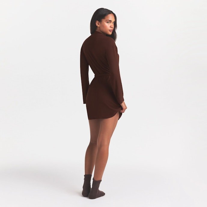 Buy Soft Lounge Robe Cocoa Online | Ultra-Soft Women's Cozy Lounge & Sleep Robe