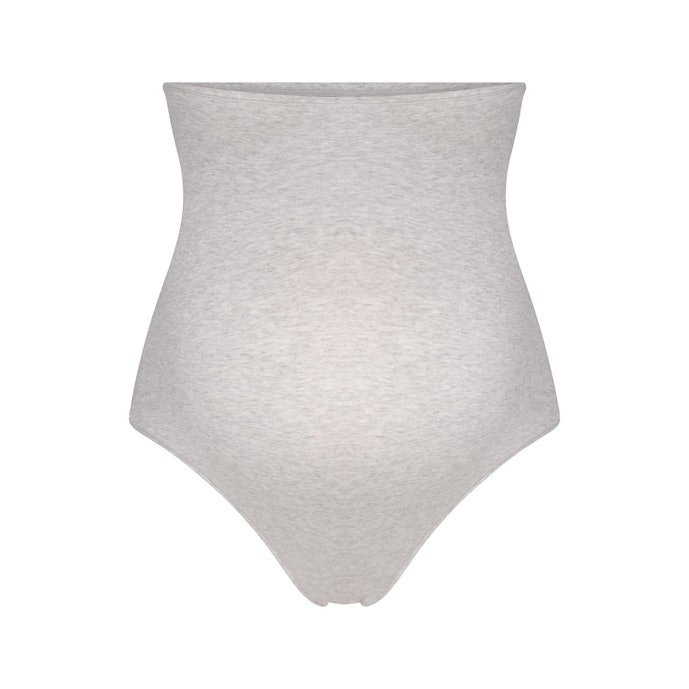 Buy Cotton Jersey Maternity High-Waisted Thong Light Heather Grey Online | Soft Pregnancy & Postpartum Comfort Thong
