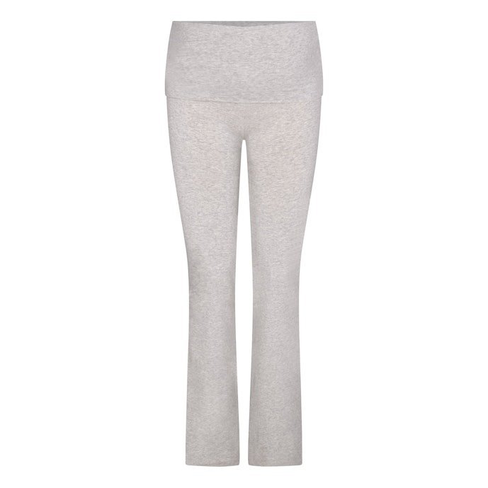 Buy Cotton Jersey Maternity Foldover Pants Light Heather Grey Online | Soft Pregnancy & Postpartum Lounge Pants