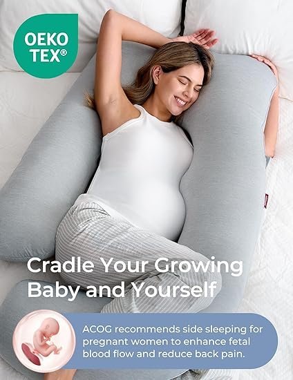 Buy Momcozy U-Shaped Pregnancy Pillow with Cooling Cover Online | Full Body Maternity Pillow for Side Sleepers
