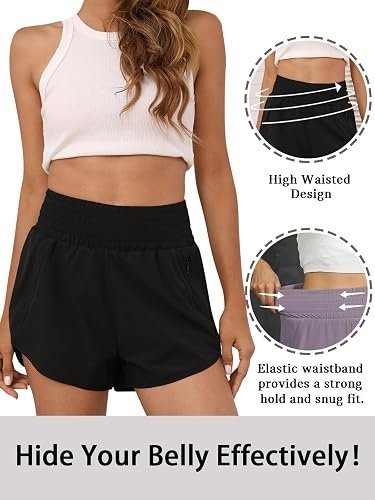 Buy BMJL Women's High Waisted Athletic Running Shorts Online | Gym Workout Shorts with Pocket