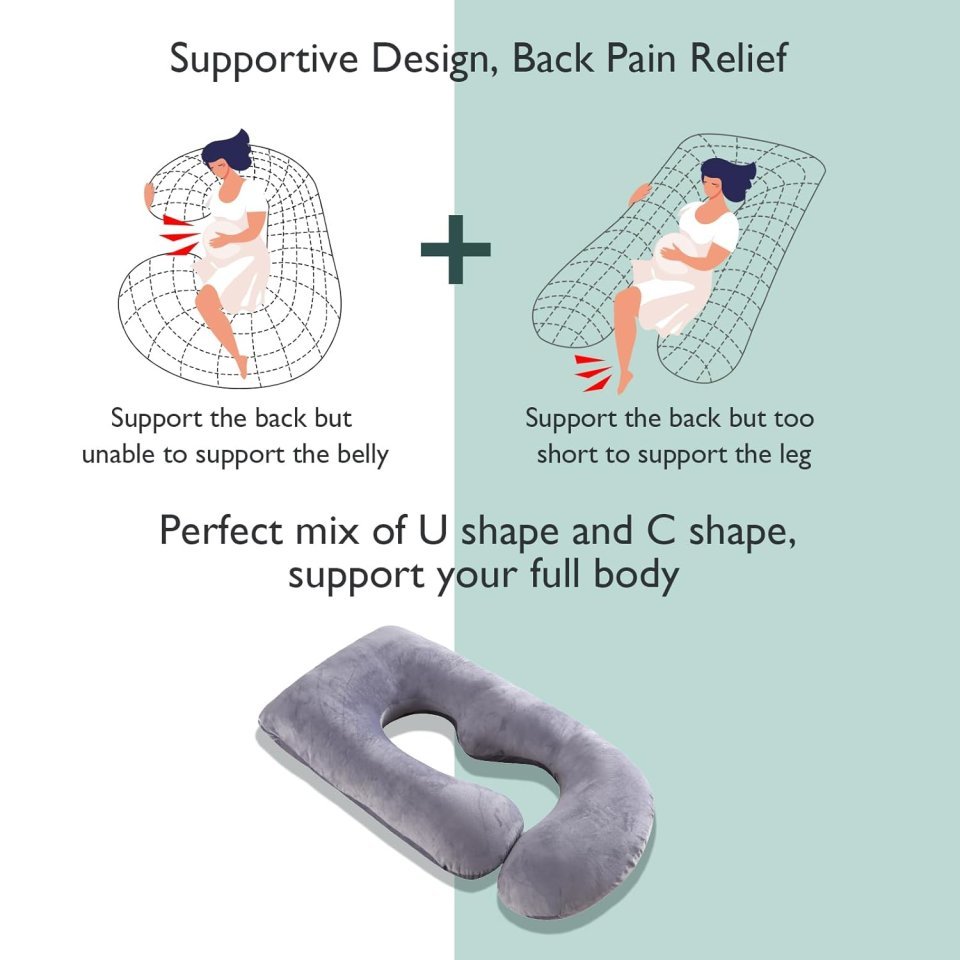 Buy Momcozy U Shaped Pregnancy Pillow Online | Full Body Maternity Pillow for Sleeping & Pregnancy Support